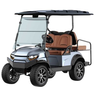 İyi bir fiyat. 72V 5KW AC Motor kaldırılmış 4 yolcu av arabası Temel Sürüm Elektrikli Topluluk Golf Arabası Topluluk Taşımacılığı için çevrimiçi